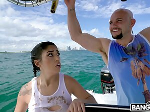 Wild fucking on the boat with cock hungry Latina Vanessa Ambiance